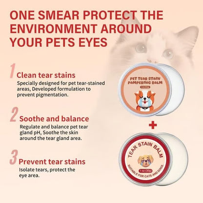 👀✨PET Tear Stain Protection Cream & Brush Set 🐱🐶 For Dogs & Cats