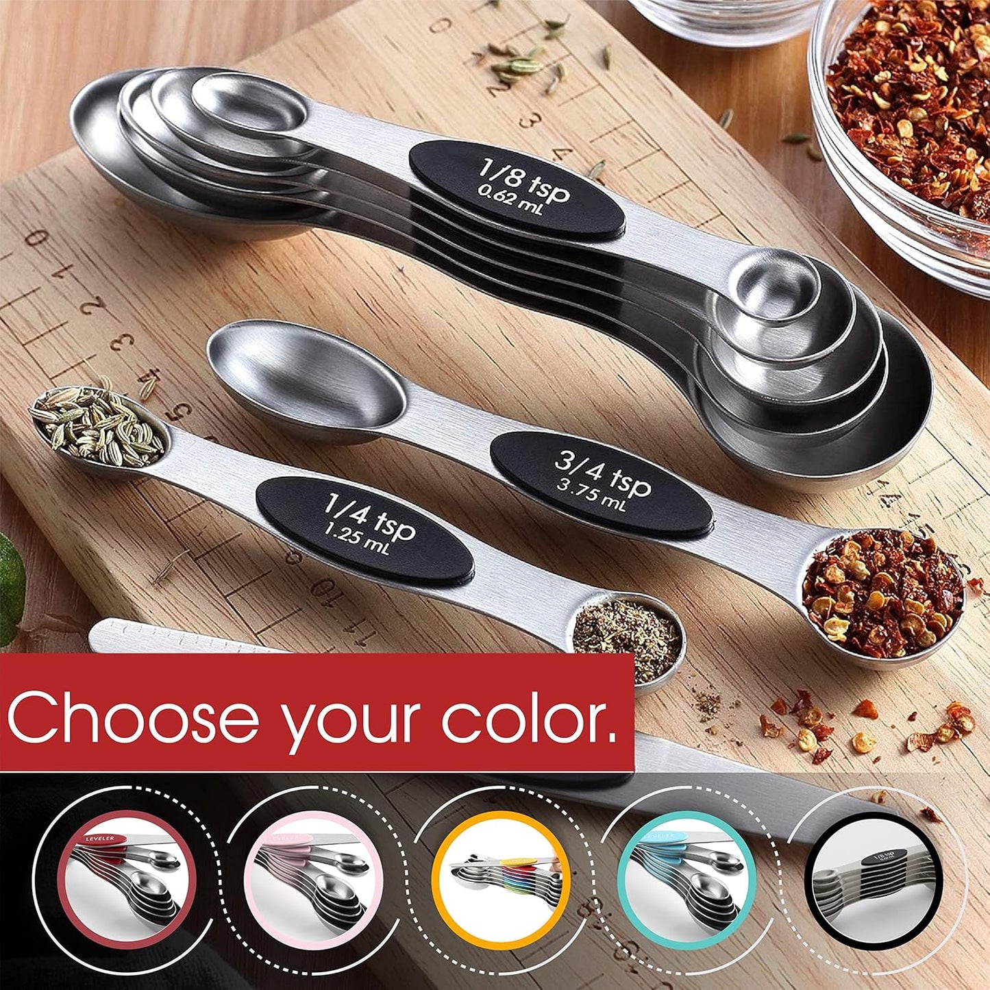 Magnetic Stainless Steel Measuring Spoons