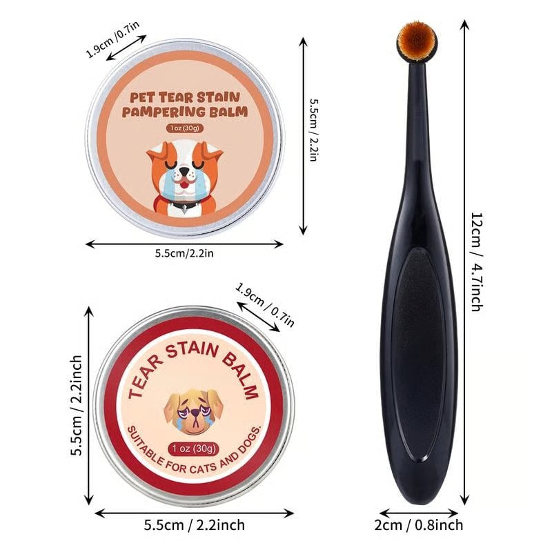 👀✨PET Tear Stain Protection Cream & Brush Set 🐱🐶 For Dogs & Cats
