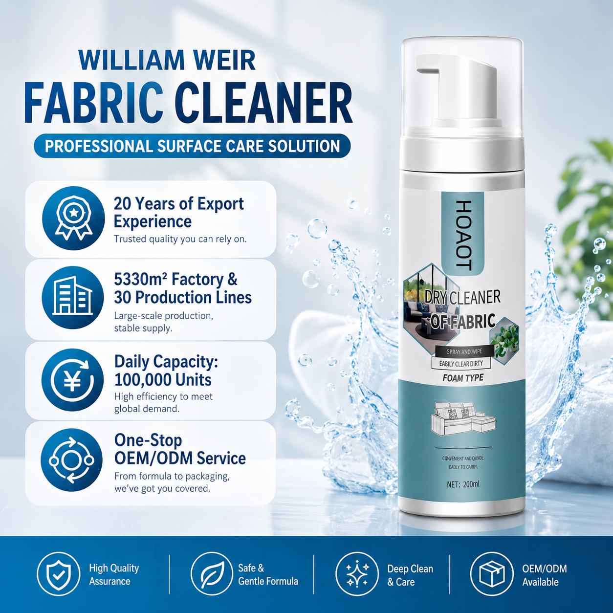 Deep Clean Without Water Instant Foam Fabric Cleaner Removes Dirt • Refreshes Fabric • Easy To Use 🔥 Buy 1 Get 1 FREE