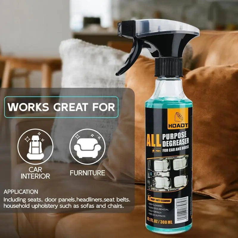Buy one get one free! -🚗✨HOAOT Multi-Purpose Cleaning Spray - a powerful stain remover for car interiors and home surfaces - the ultimate solution for deep cleaning stubborn stains.