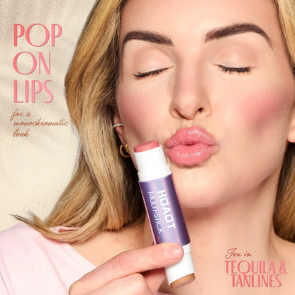 Multi-Effect Moisturizing Makeup Stick + Brush - Double-Ended Cream Blush & Contouring Stick