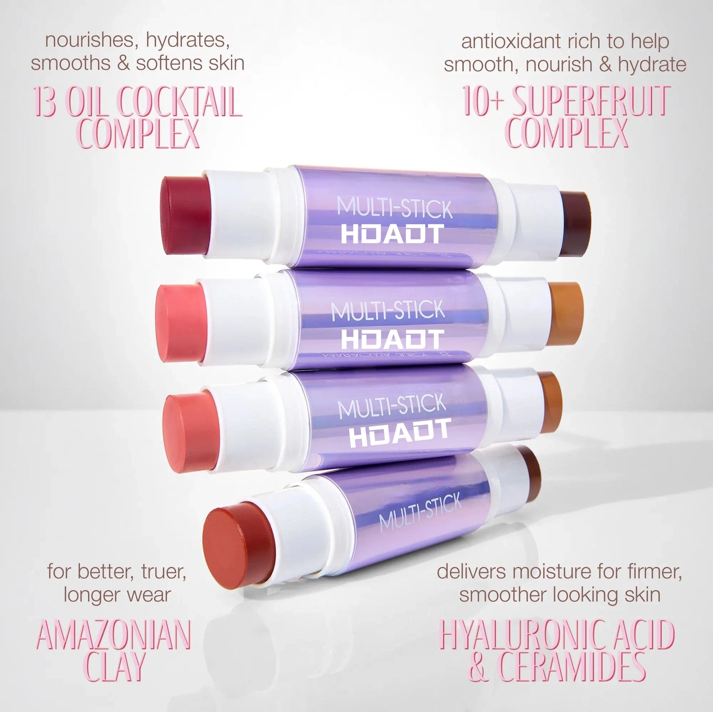 Multi-Effect Moisturizing Makeup Stick + Brush - Double-Ended Cream Blush & Contouring Stick