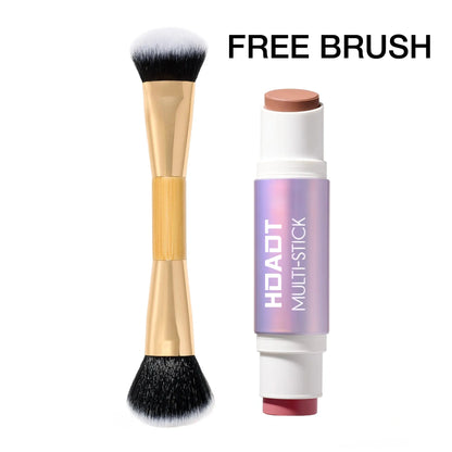 Multi-Effect Moisturizing Makeup Stick + Brush - Double-Ended Cream Blush & Contouring Stick