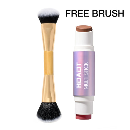 Multi-Effect Moisturizing Makeup Stick + Brush - Double-Ended Cream Blush & Contouring Stick
